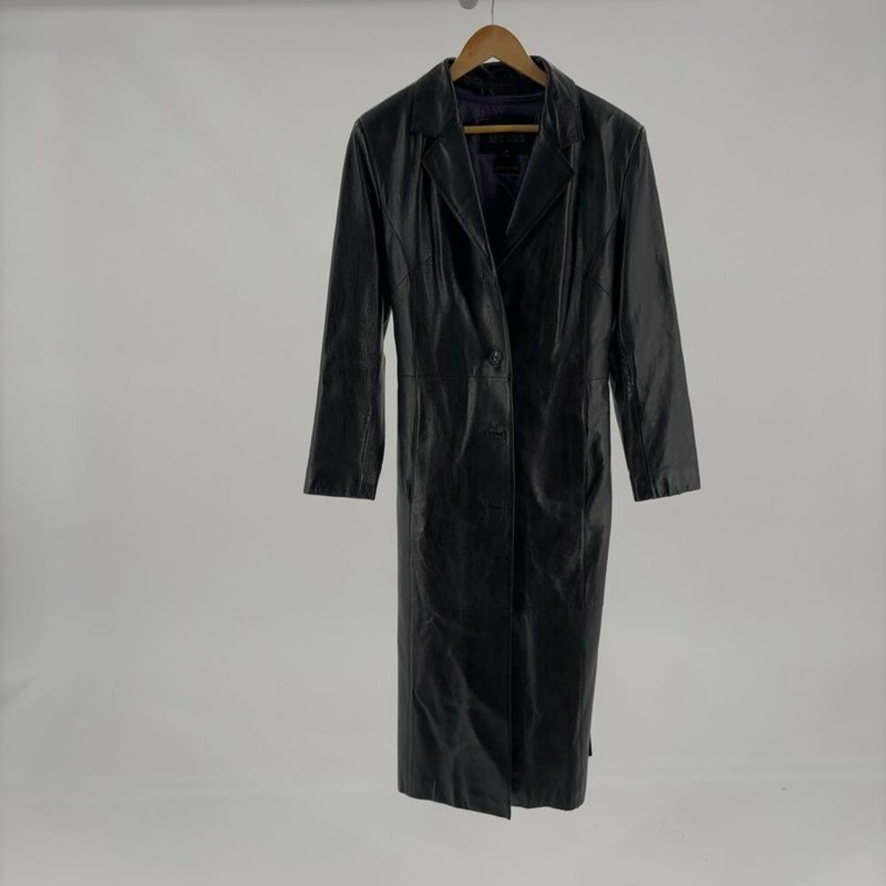 Wilsons Leather Pelle Studio Black Trench Coat Belted Thinsulate Liner